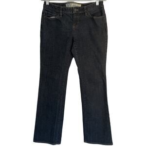 Loft Jeans Womens Size 6 Curvy Bootcut Mid Rise Pockets Zip Close Dark Wash